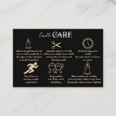 Carte De Visite High End Black Gold Pattern Crown Candle Care (Devant)