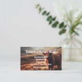 Carte De Visite Highland Cattle Cows Animal Farm Custom (Debout devant)