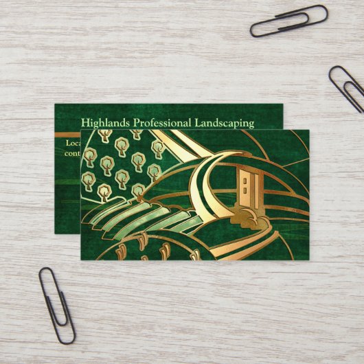 Carte De Visite Highlands 1 SERVICE D'ARBRE DE PAYSAGE Celtique (Devant/Arrière en situation)