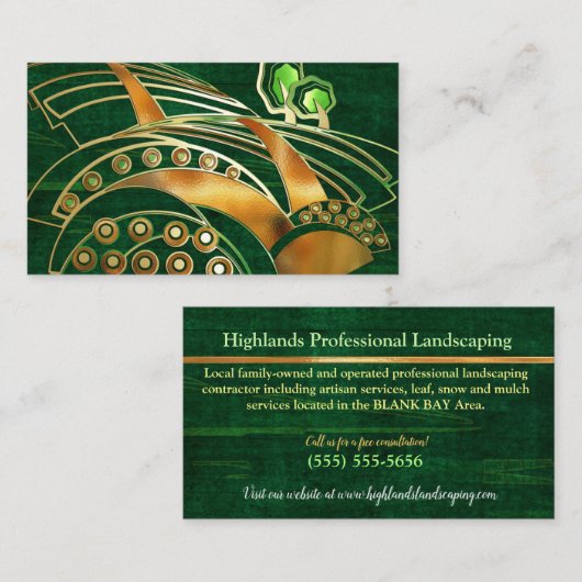 Carte De Visite Highlands 2 Celtic PAYCAPING TREE SERVICE (Devant / Derrière)