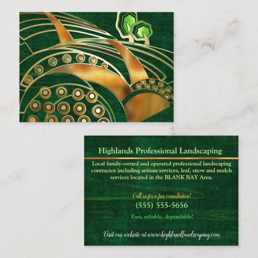 Carte De Visite Highlands 2 Celtic PAYCAPING TREE SERVICE (Devant / Derrière)