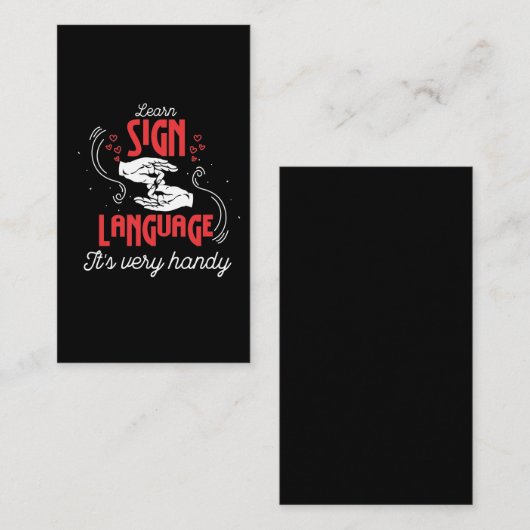 Carte De Visite Hilaried Learn American Sign Language Humour (Devant / Derrière)