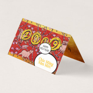 Carte De Visite Hilarious Viêt-namien Cochon Année Salutation plié