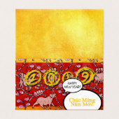 Carte De Visite Hilarious Viêt-namien Cochon Année Salutation plié (Extérieur déplié)