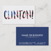 Carte De Visite Hillary Clinton bokeh (Devant / Derrière)