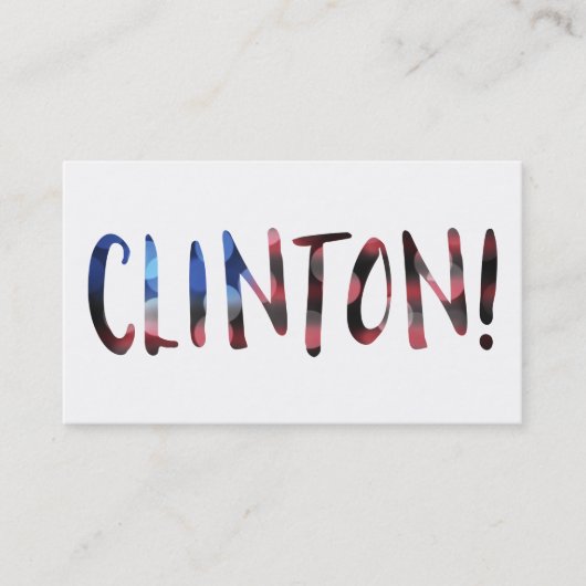 Carte De Visite Hillary Clinton bokeh (Devant)