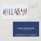 Carte De Visite Hillary Clinton bokeh (Devant / Derrière)