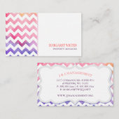 Carte De Visite Hip Chevron Moderne Minimal (Devant / Derrière)