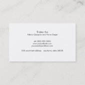 Carte De Visite Hip Modern Rose Gold Monogram Designer noir (Dos)