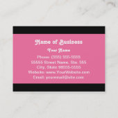 Carte De Visite Hip Pink and Black Hearts Motif chic Checker (Dos)