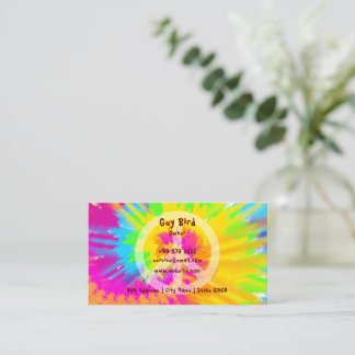 Carte De Visite Hippie à Cravate arc-en-ciel