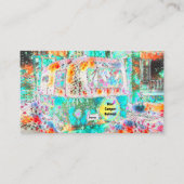 Carte De Visite Hippie Camper Turquoise White Girl Glamping (Devant)