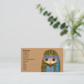 Carte de visite hippie de fille de flower power (Debout devant)