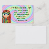 Carte de visite hippie de fille de paix (Devant / Derrière)