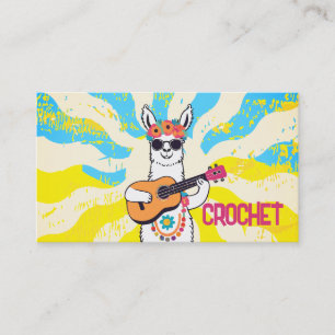 Carte De Visite Hippie llama tricot crochet fils filés à la main