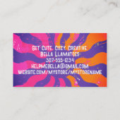 Carte De Visite Hippie llama tricot crochet fils filés à la main (Dos)