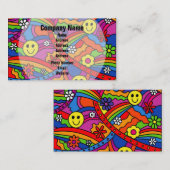 Carte De Visite Hippie Rainbow Motif (Devant / Derrière)
