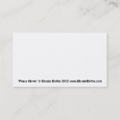 Carte De Visite Hippie verte avec le bandeau de signe de paix (Dos)