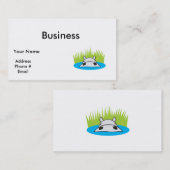 Carte De Visite hippo se cachant dans l'eau (Devant / Derrière)