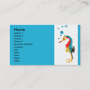 Carte De Visite Hippocampe animal d'aquarelle de motif géométriq