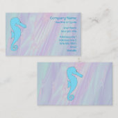 Carte De Visite Hippocampe bleu-clair sur l'arrière - plan de (Devant / Derrière)