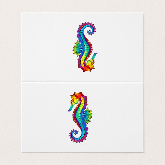 Carte De Visite Hippocampe polygonal arc-en-ciel (Extérieur déplié)