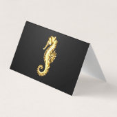 Carte De Visite Hippocampe Polygonal Or (Dos)