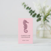 Carte De Visite hippocampe rose gold rose (Debout devant)