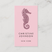 Carte De Visite hippocampe rose gold rose (Devant)