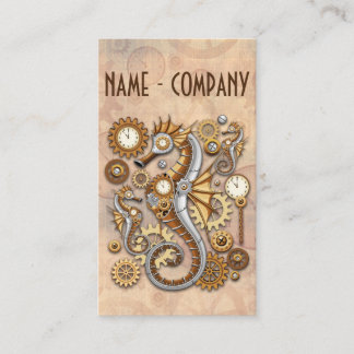 Carte De Visite Hippocampe Steampunk Art Suréaliste Vintage