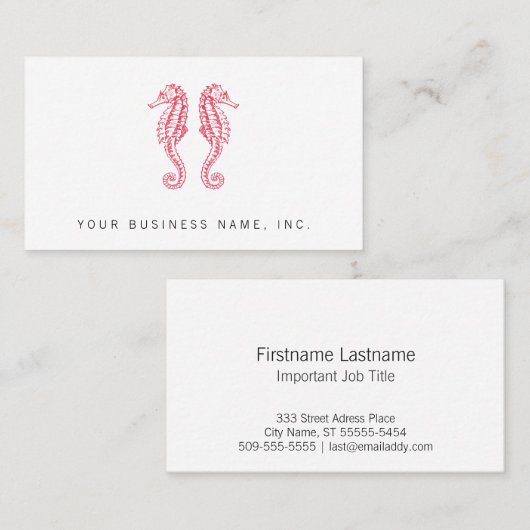 Carte De Visite Hippocampes (Devant / Derrière)