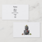 Carte De Visite Hippopotame mignon avec des hamsters (Devant / Derrière)