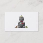 Carte De Visite Hippopotame mignon avec des hamsters (Dos)