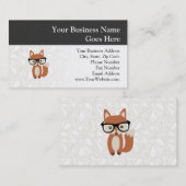 Carte De Visite Hipster Baby Fox avec lunettes (Devant / Derrière)