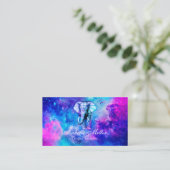 Carte De Visite Hipster Elephant Nebula Space. (Debout devant)