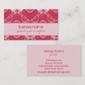 Carte de visite Hipster Rétro, Rose (Devant / Derrière)