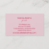 Carte de visite Hipster Rétro, Rose (Dos)