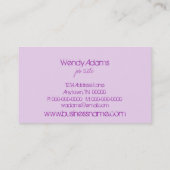 Carte de visite Hipster rétro, violet (Dos)