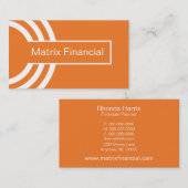 Carte de visite Hipster Urbain, Orange (Devant / Derrière)