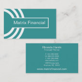 Carte de visite Hipster urbain, Turquoise (Devant / Derrière)