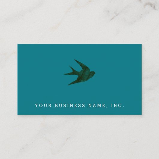 Carte De Visite Hirondelle (style d'impression typographique) (Devant)