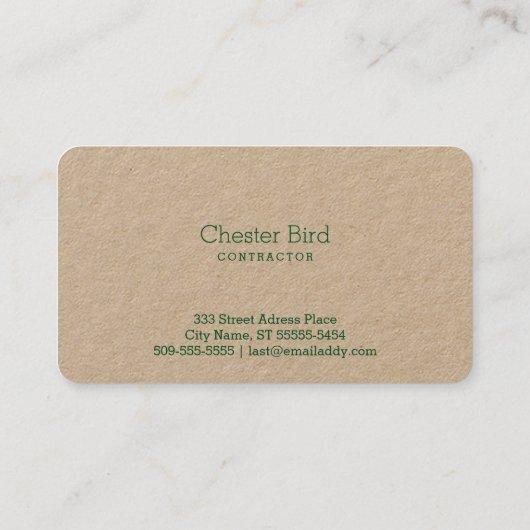 Carte De Visite Hirondelle (style d'impression typographique) (Dos)