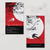 Carte De Visite Hirondelles d'Oriental dans l'Asiatique chic (Devant / Derrière)