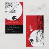 Carte De Visite Hirondelles d'Oriental dans l'Asiatique chic (Devant / Derrière)