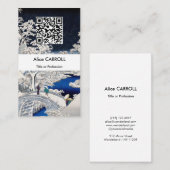 Carte De Visite Hiroshige - Pont de tambours à Meguro - Code QR (Devant / Derrière)