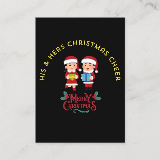 CARTE DE VISITE HIS & HERS CHRISTMAS CHEER (Devant)