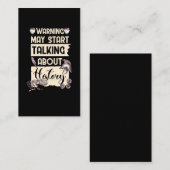 Carte De Visite Histoire Profession Drôle Historien (Devant / Derrière)