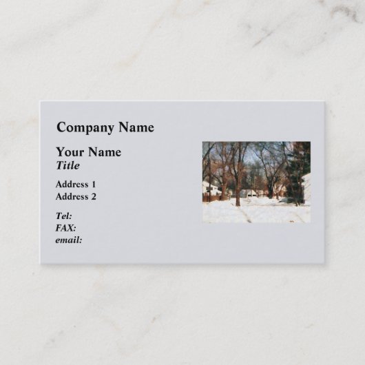 Carte De Visite Hiver dans ma rue (Devant)
