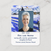 Carte De Visite Hiver ferme cheval Memorial Poche Keepsaké (Dos)