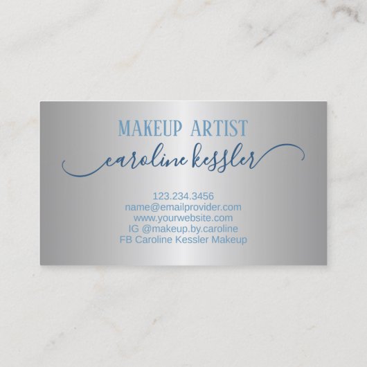 Carte De Visite Hiver Ice Ciel Bleu Parties scintillant Argent Écl (Dos)